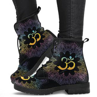 Ohm Mandala Fractal Women's Leather Boots