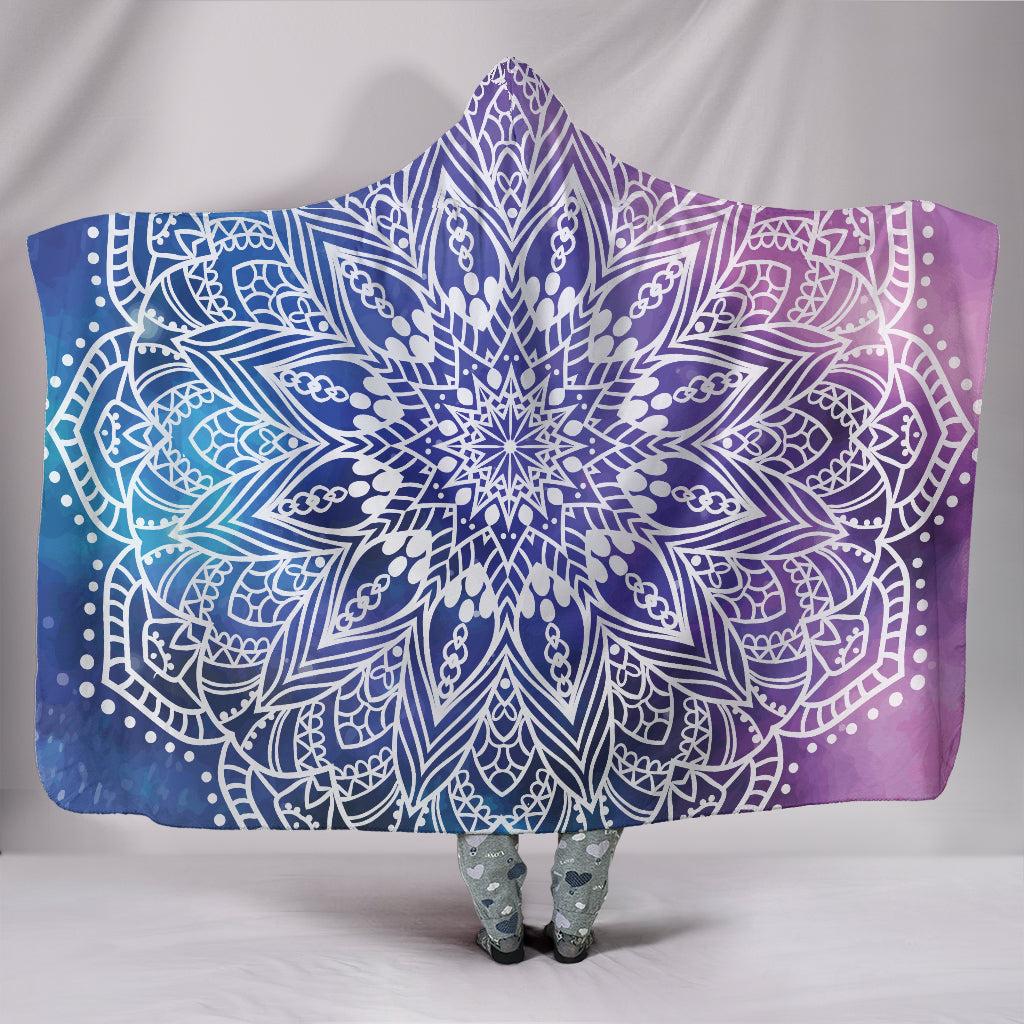 Yoga Mandala II Hooded Blanket