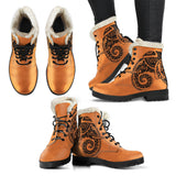 Tribal Totem Faux Fur Leather Boots