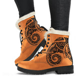 Tribal Totem Faux Fur Leather Boots